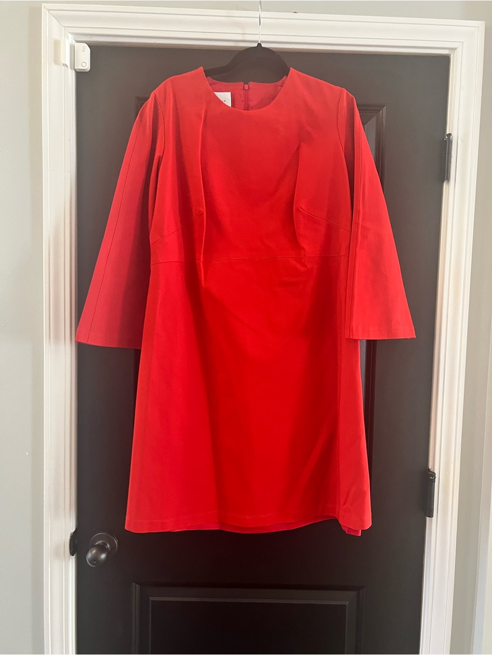 AKRIS punto Red A-Line Fit & Flare Dress Size 16 Ring Zip